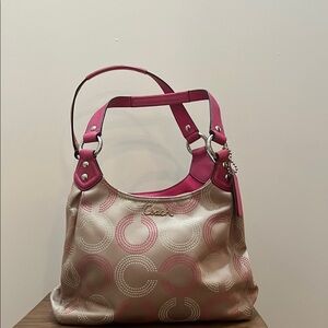 Coach Pink and Cream Women's Bag